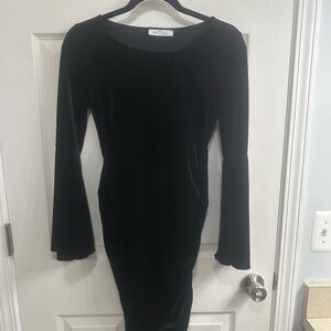 Elegant Black Long Sleeve Maternity Dress by Mybump
